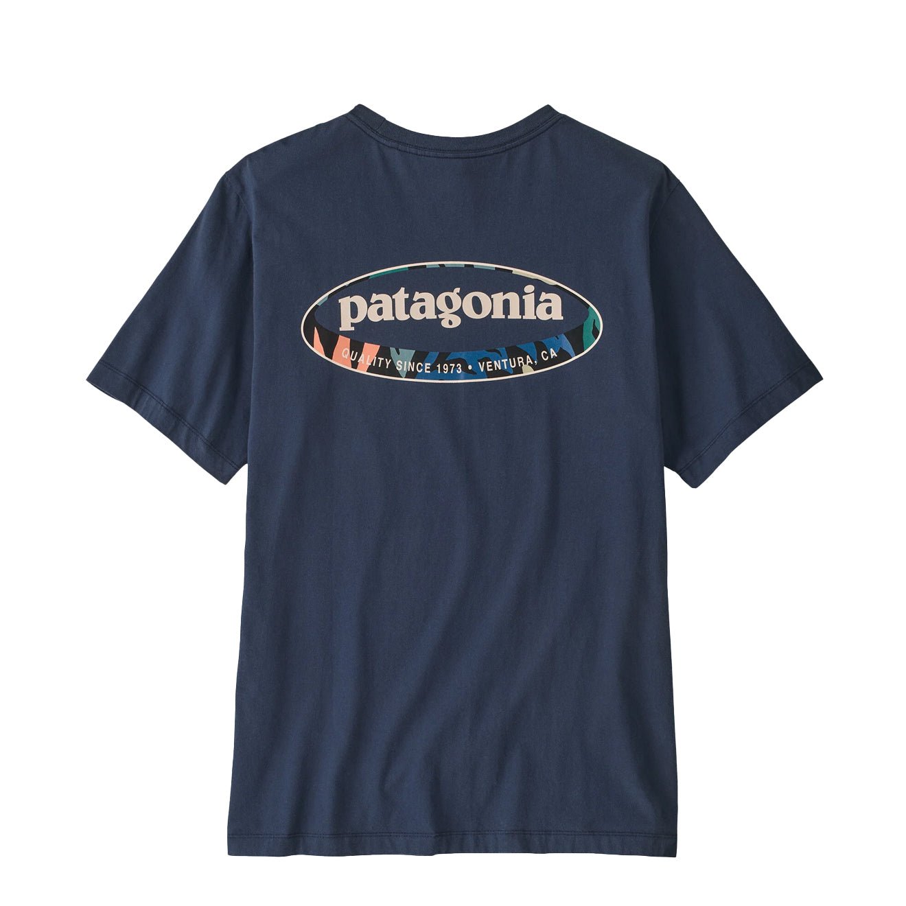 Patagonia '95 Oval Logo T-Shirt New Navy Kaleido – The Sporting Lodge
