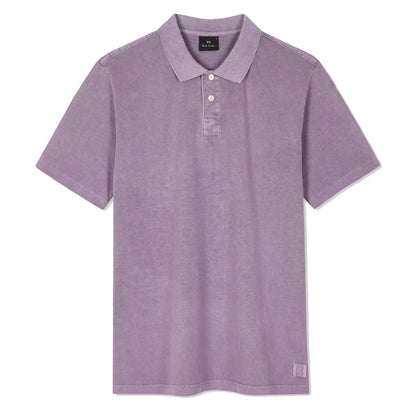 Paul Smith Acid Wash Cotton Polo Shirt Purple