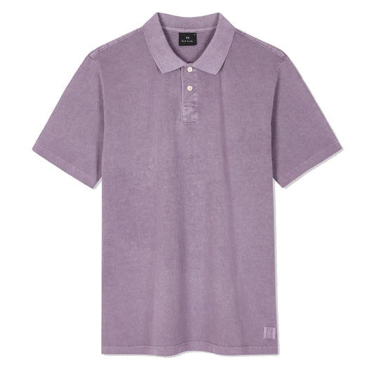 Paul Smith Acid Wash Cotton Polo Shirt Purple