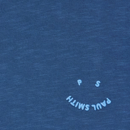 Paul Smith Blanket-Stitch Happy T-Shirt BLue