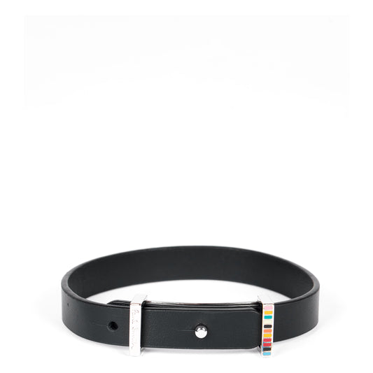 Paul Smith Buckle Leather Bracelet Black - The Sporting Lodge