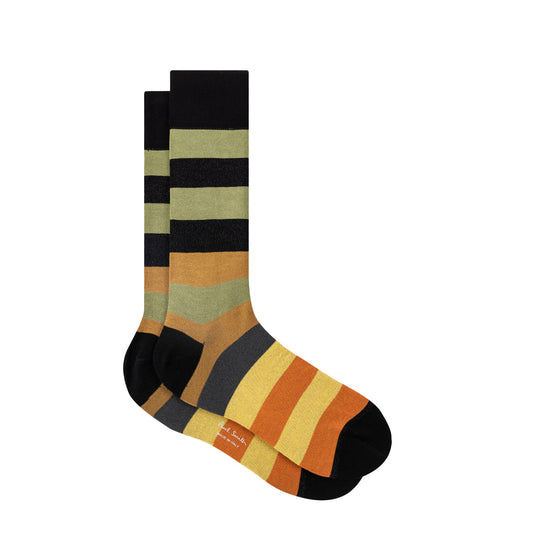 Paul Smith Cotton-Blend Stripe Socks Black - The Sporting Lodge
