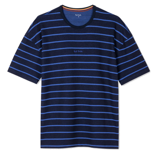 Paul Smith Cotton-Modal Stripe Lounge T-Shirt Navy