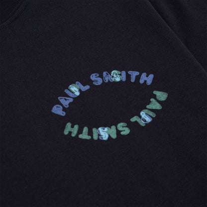 Paul Smith Cotton Happy Oval Print T-Shirt Black