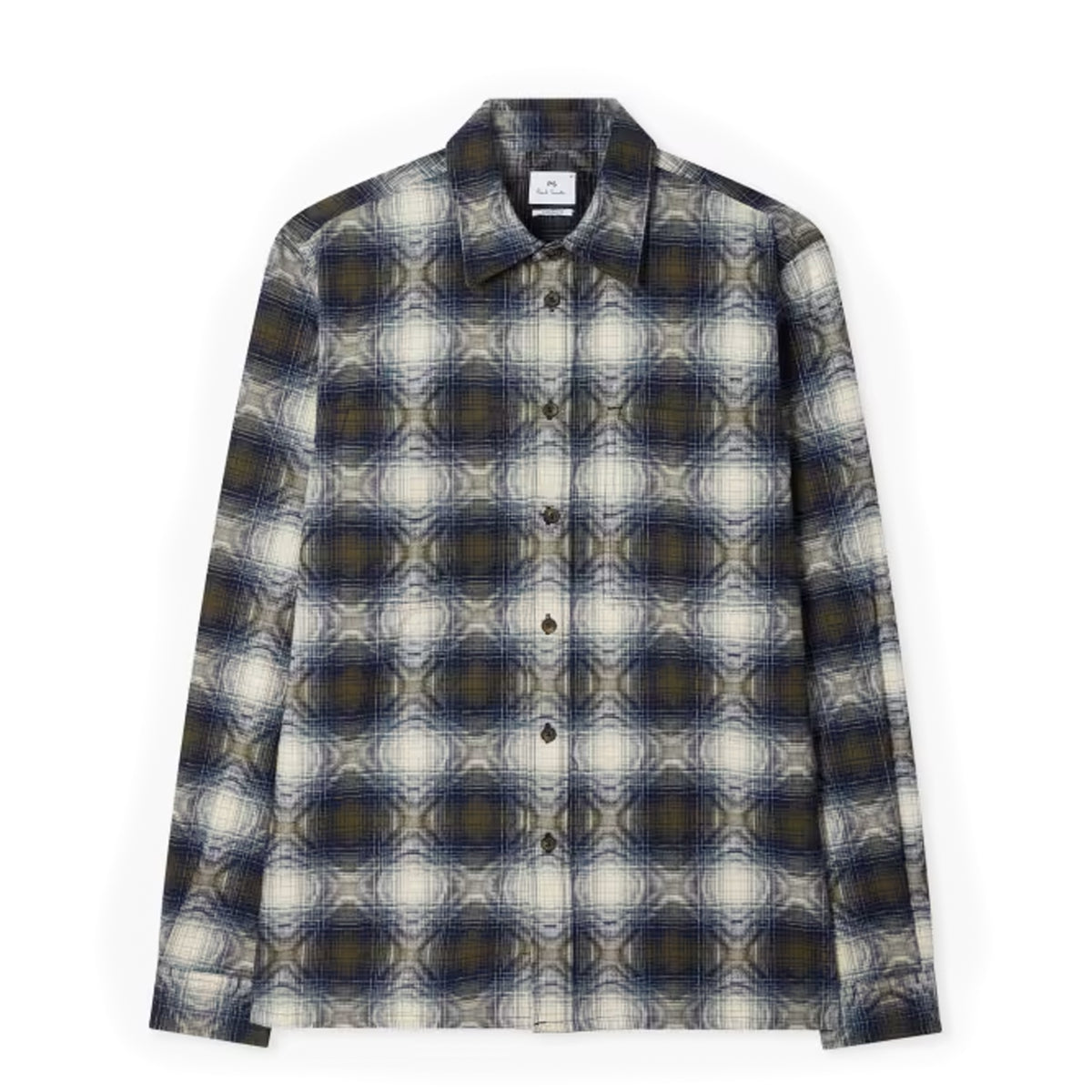 Paul Smith Cotton Jacquard Check Overshirt Blue