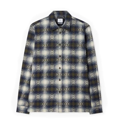 Paul Smith Cotton Jacquard Check Overshirt Blue