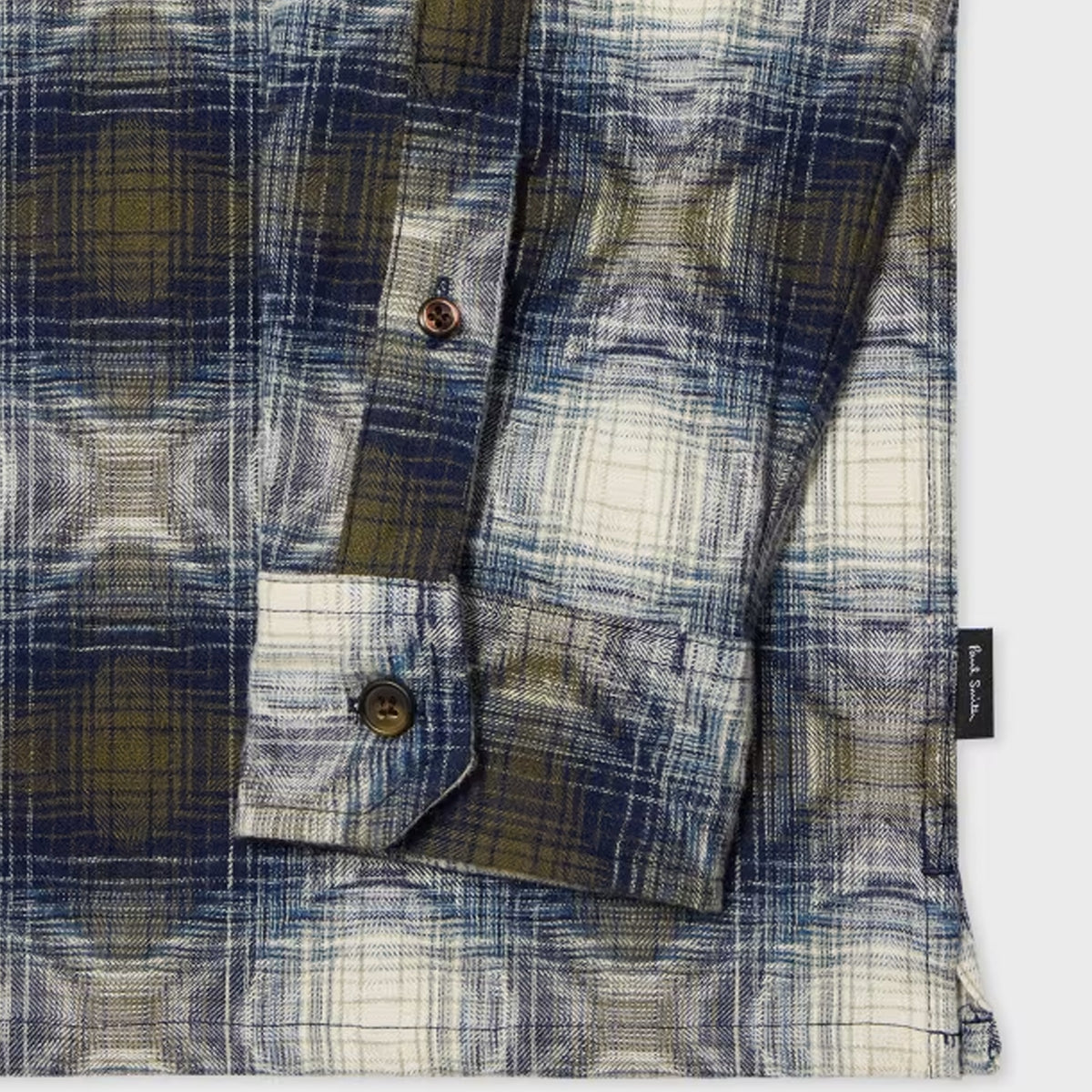 Paul Smith Cotton Jacquard Check Overshirt Blue