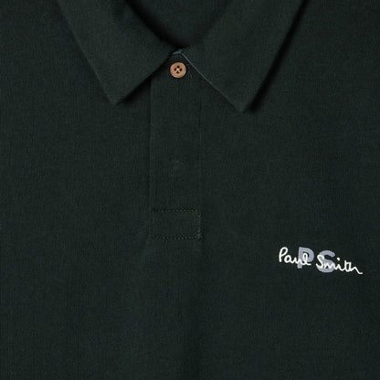 Paul Smith Cotton Logo Long-Sleeve Rugby Shirt Dark Green