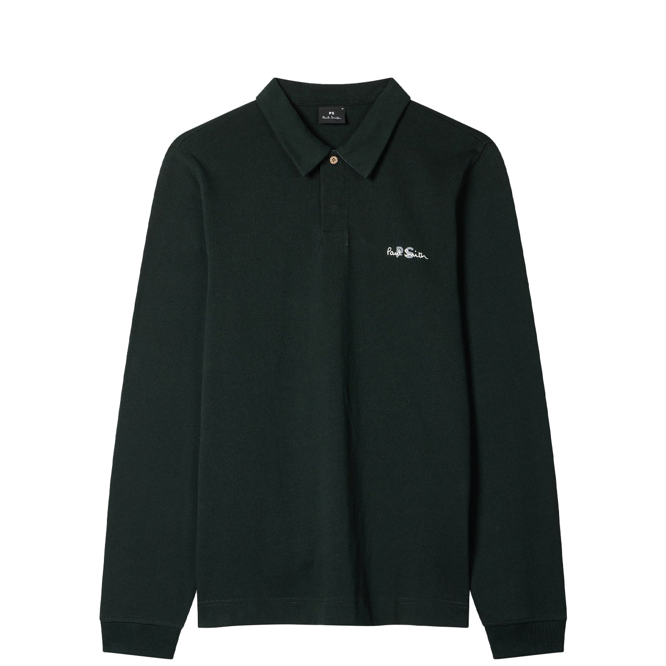 Paul Smith Cotton Logo Long-Sleeve Rugby Shirt Dark Green