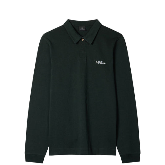 Paul Smith Cotton Logo Long-Sleeve Rugby Shirt Dark Green