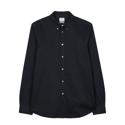 Paul Smith Cotton Sateen Garment-Dyed Shirt Navy