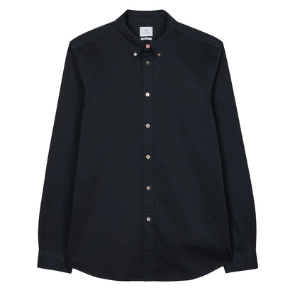 Paul Smith Cotton Sateen Garment-Dyed Shirt Navy