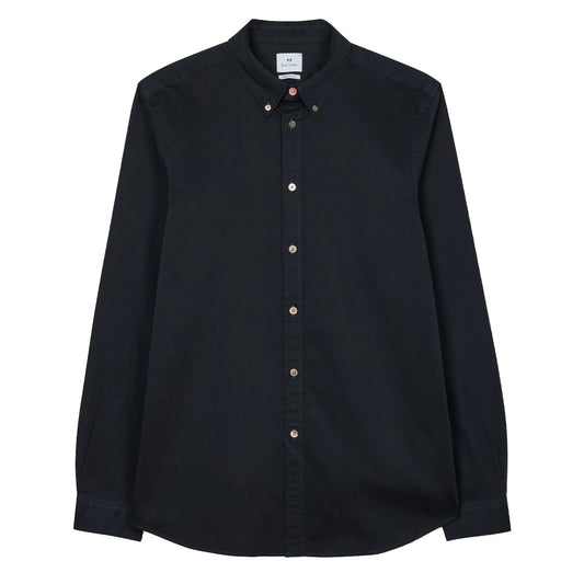 Paul Smith Cotton Sateen Garment-Dyed Shirt Navy
