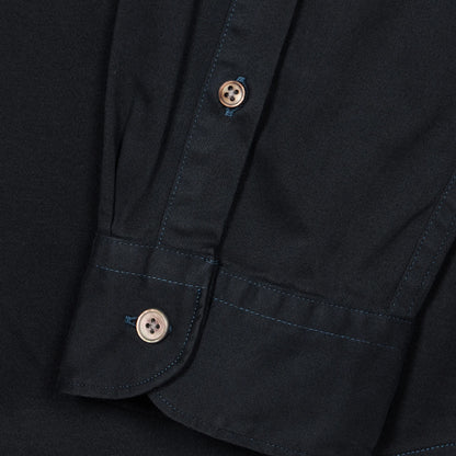 Paul Smith Cotton Sateen Garment-Dyed Shirt Navy