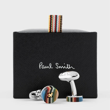 Paul Smith Cufflink Button Stripe - The Sporting Lodge