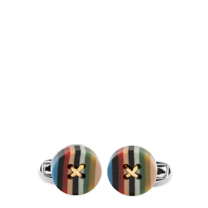 Paul Smith Cufflink Button Stripe - The Sporting Lodge