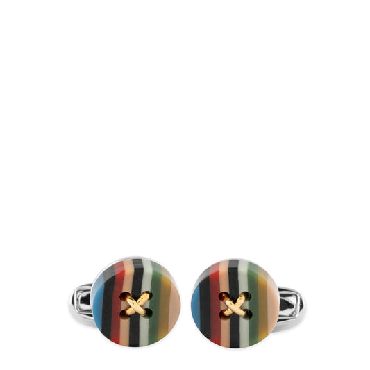Paul Smith Cufflink Button Stripe - The Sporting Lodge