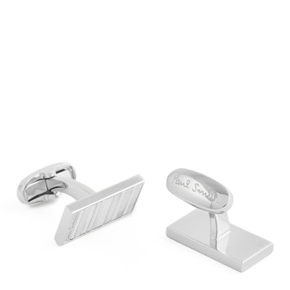 Paul Smith Cufflink Silver Stripe Mother of Pearl