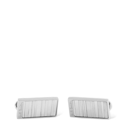 Paul Smith Cufflink Silver Stripe Mother of Pearl