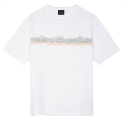 Paul Smith Desert Stripe Print T-Shirt White