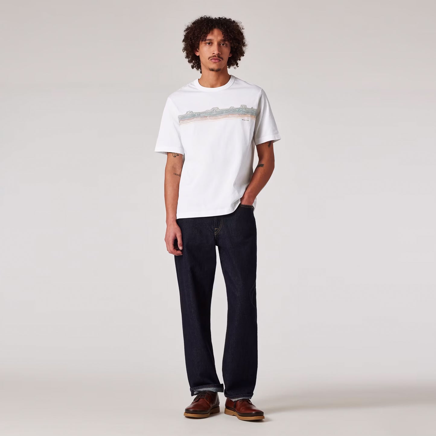 Paul Smith Desert Stripe Print T-Shirt White