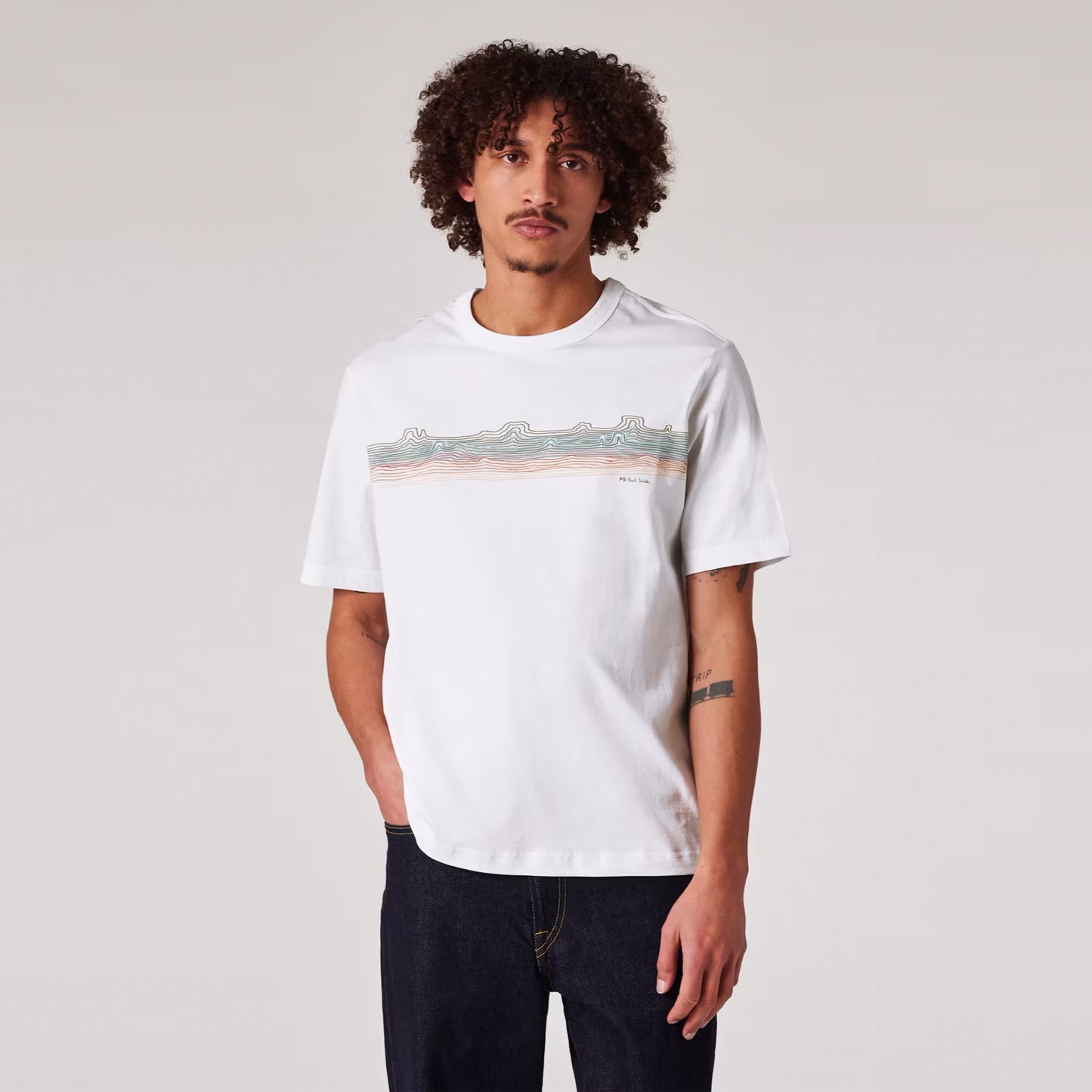 Paul Smith Desert Stripe Print T-Shirt White