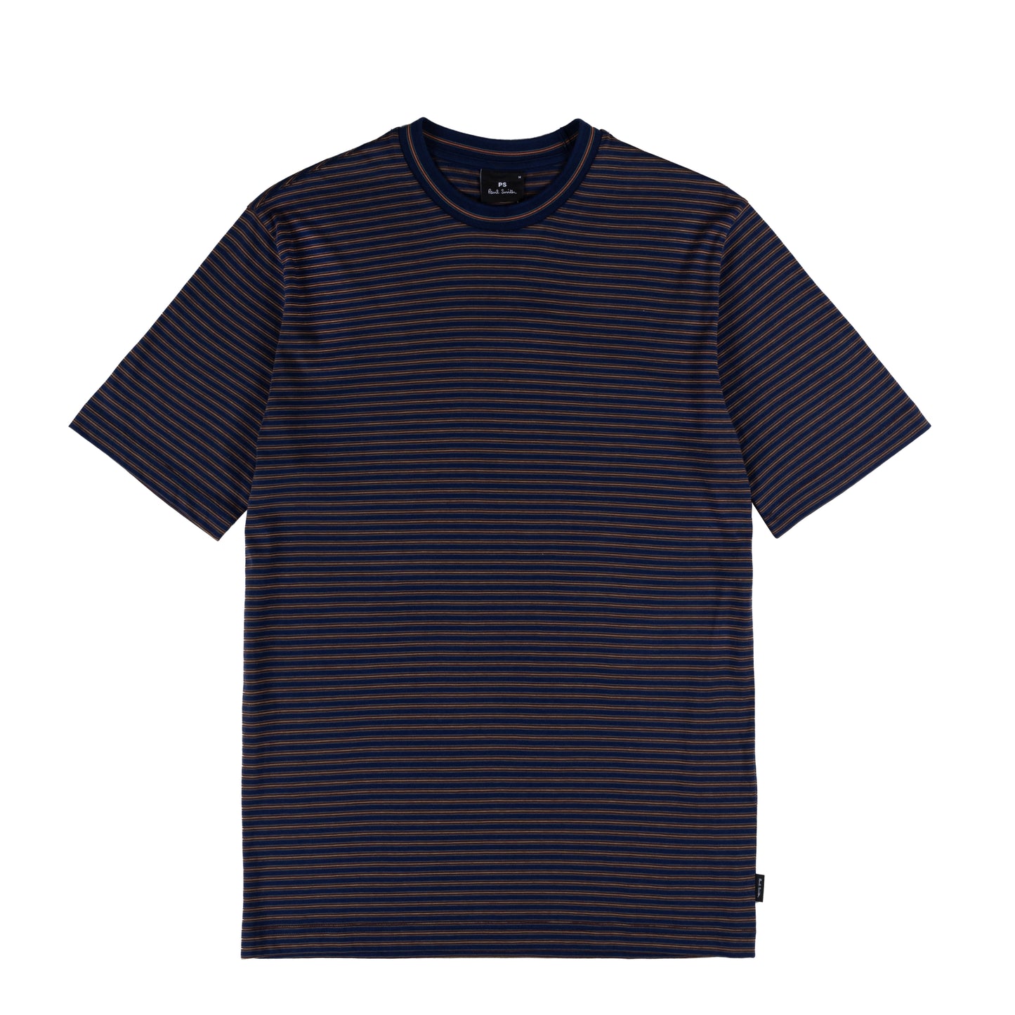 Paul Smith Fine Stripe Casual Fit T Shirt Blue / Tan