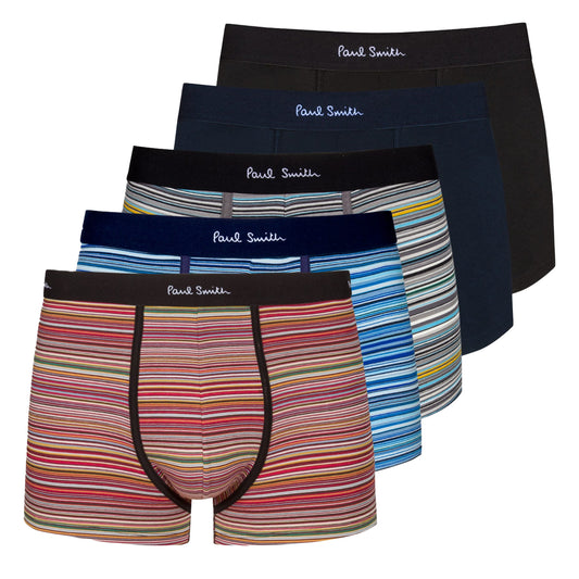 Paul Smith Five Pack Plain Boxer Briefs Signature Stripe