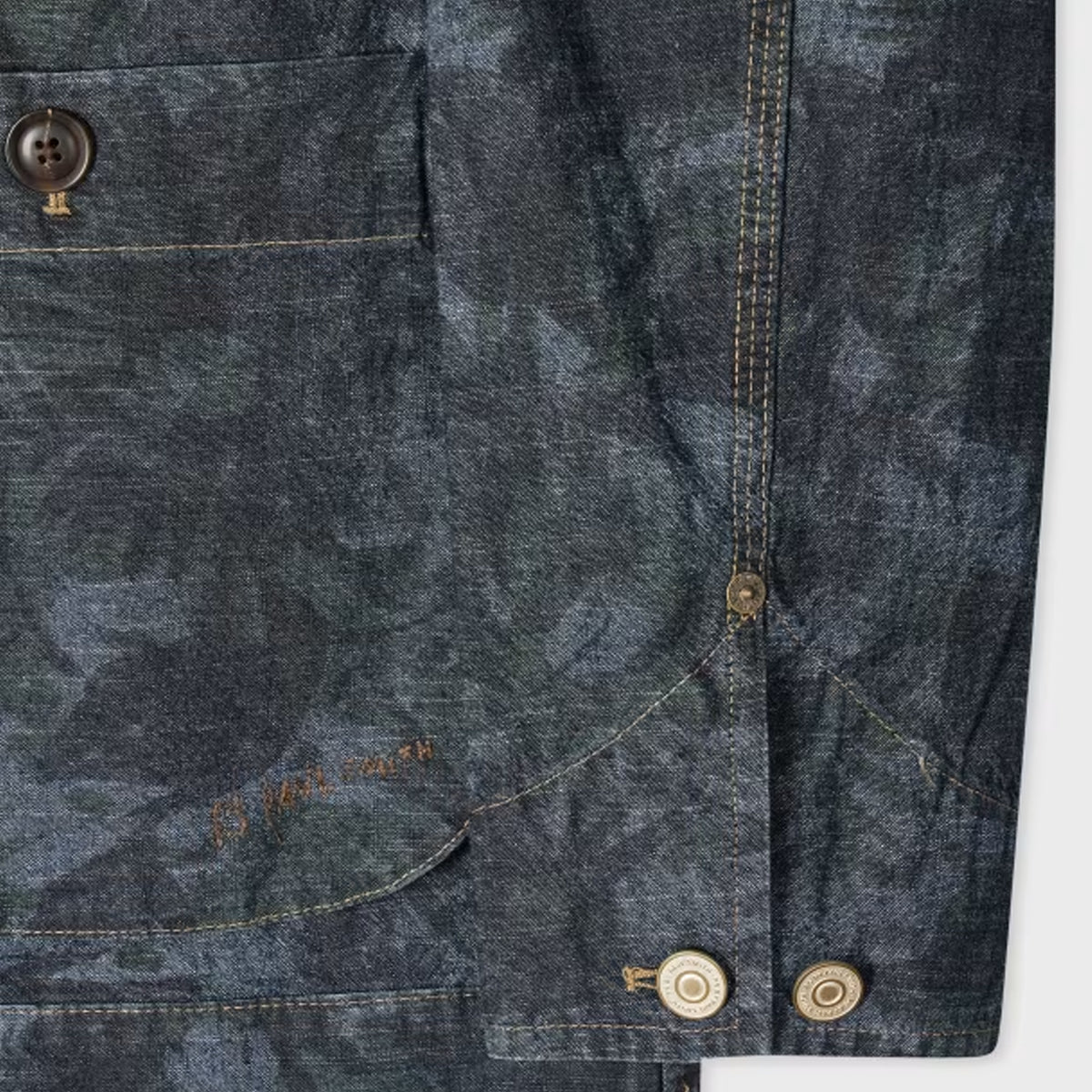Paul Smith Floral Print Chambray Work Jacket