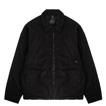 Paul Smith Garment Dyed Stretch-Cotton Overshirt Black - The Sporting Lodge