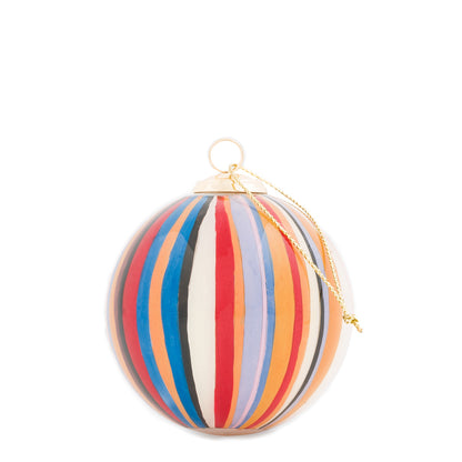 Paul Smith Hand-Painted Signature Stripe Glass Bauble Multicolour