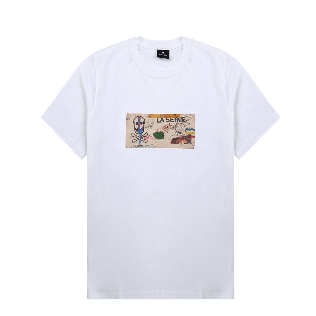 Paul Smith La Seine Card Organic-Cotton T-Shirt White