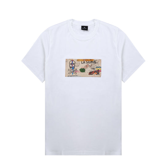 Paul Smith La Seine Card Organic-Cotton T-Shirt White