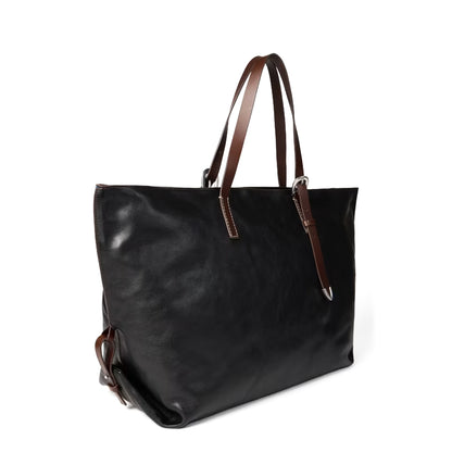 Paul Smith Leather Duffle Tote Bag Black