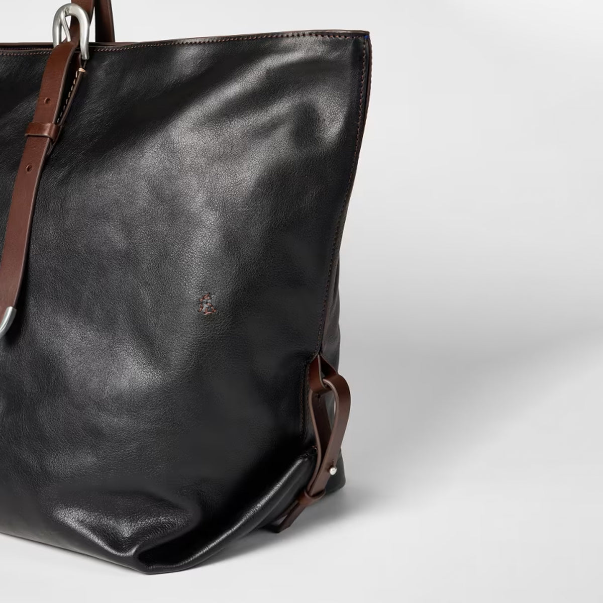 Paul Smith Leather Duffle Tote Bag Black