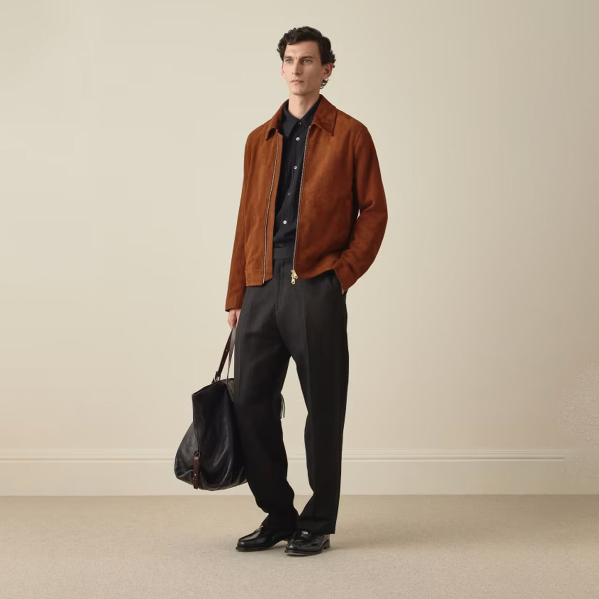 Paul Smith Leather Duffle Tote Bag Black