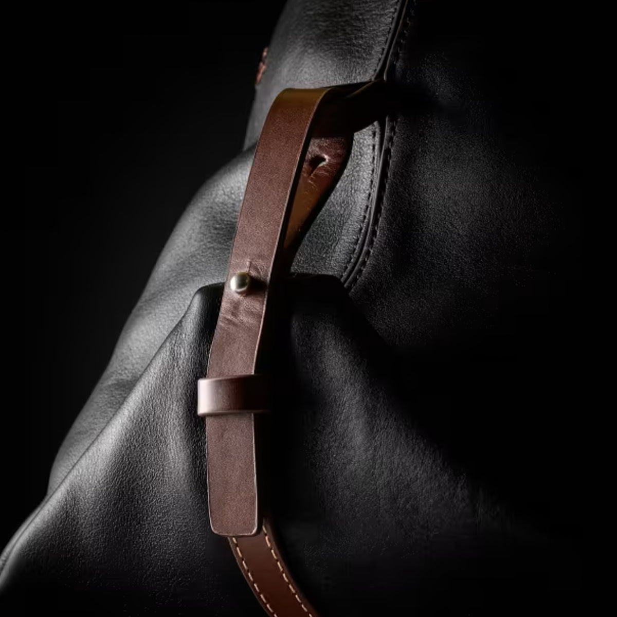 Paul Smith Leather Duffle Tote Bag Black