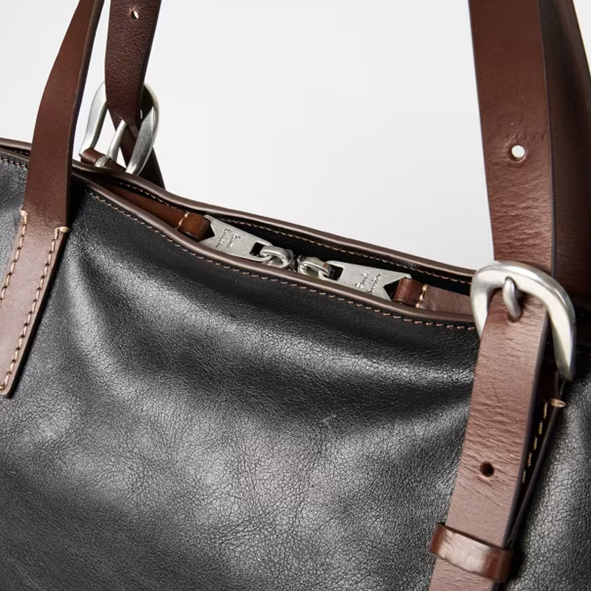 Paul Smith Leather Duffle Tote Bag Black