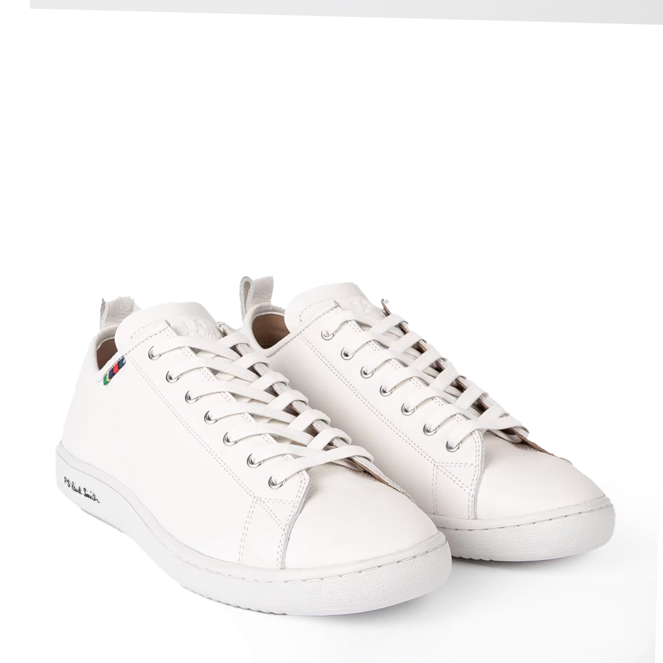 Paul Smith Leather Miyata Trainers White The Sporting Lodge