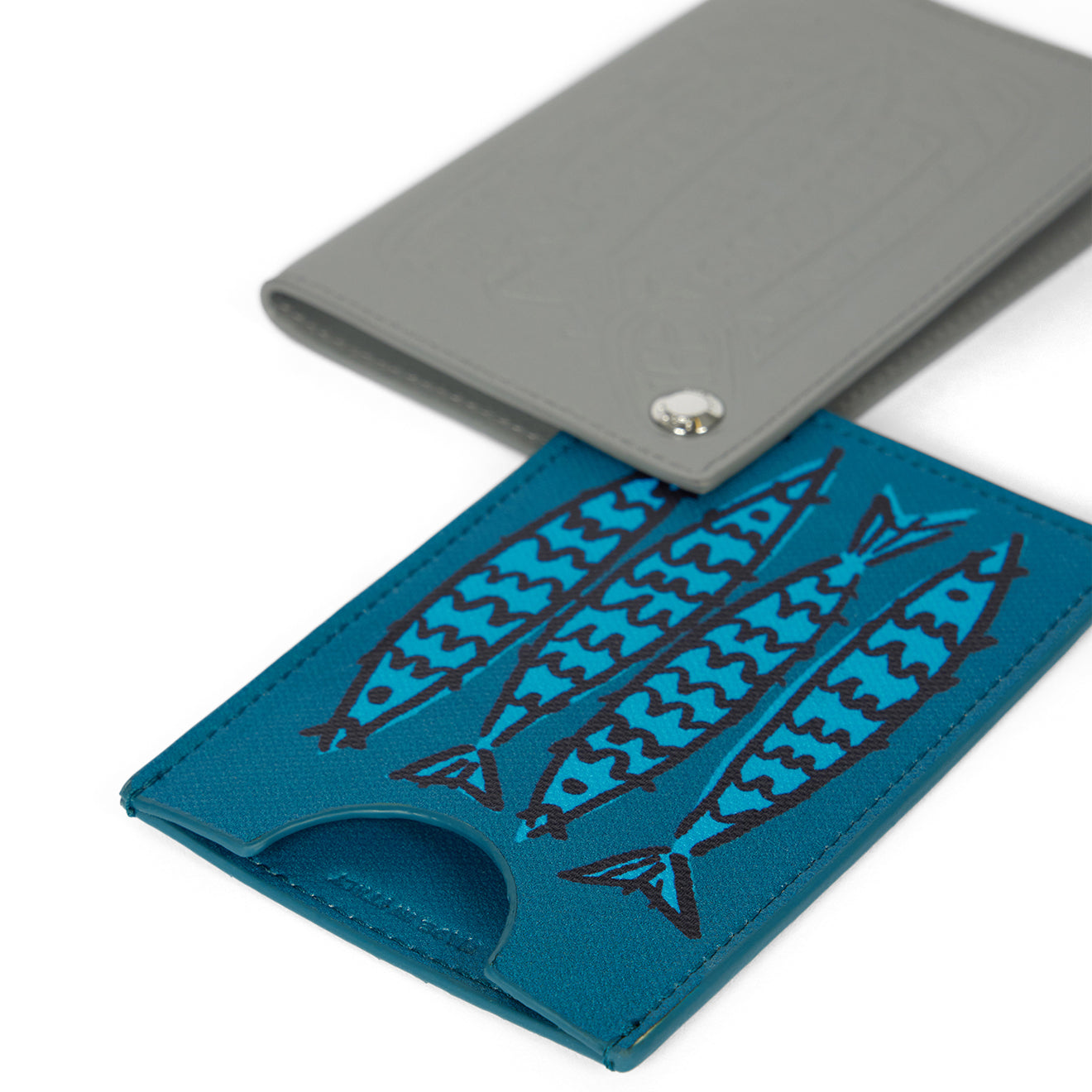 Paul Smith Leather Sardines Card Holder Grey