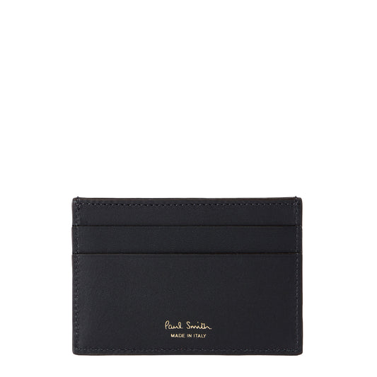 Paul Smith Leather Signature Stripe Coated Canvas Credit Card Holder Black