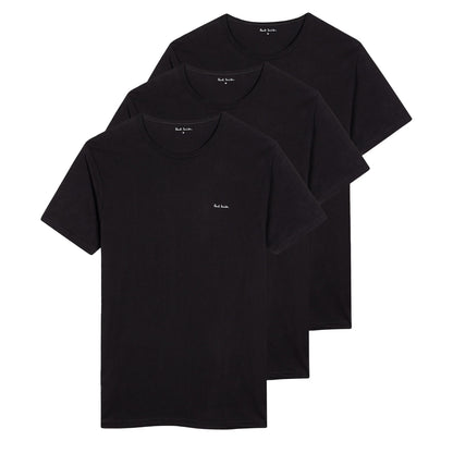 Paul Smith Logo Organic Cotton Lounge T-Shirts Three Pack Black