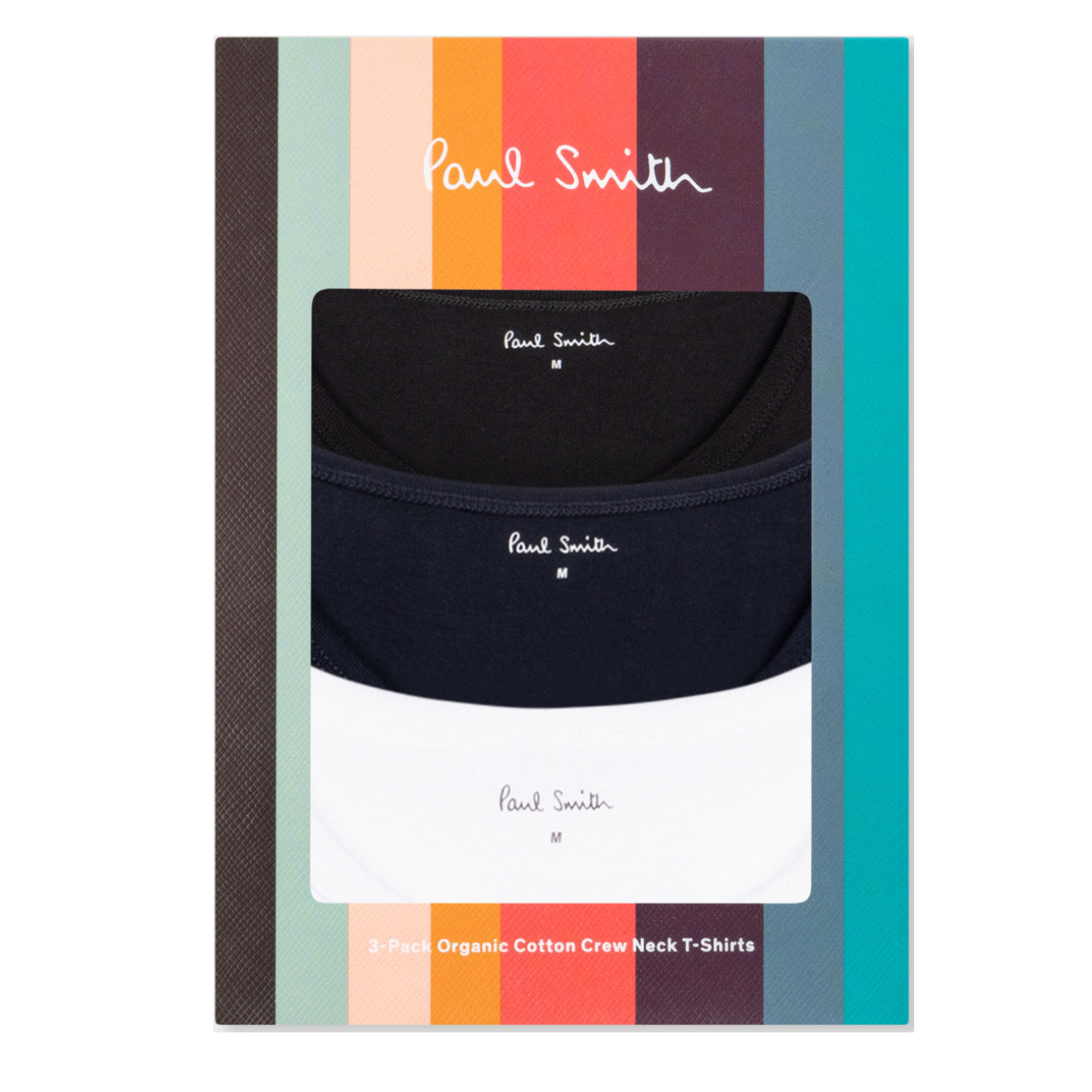 Paul Smith Organic Cotton Logo Lounge T-Shirts Three Pack White / Black / Navy