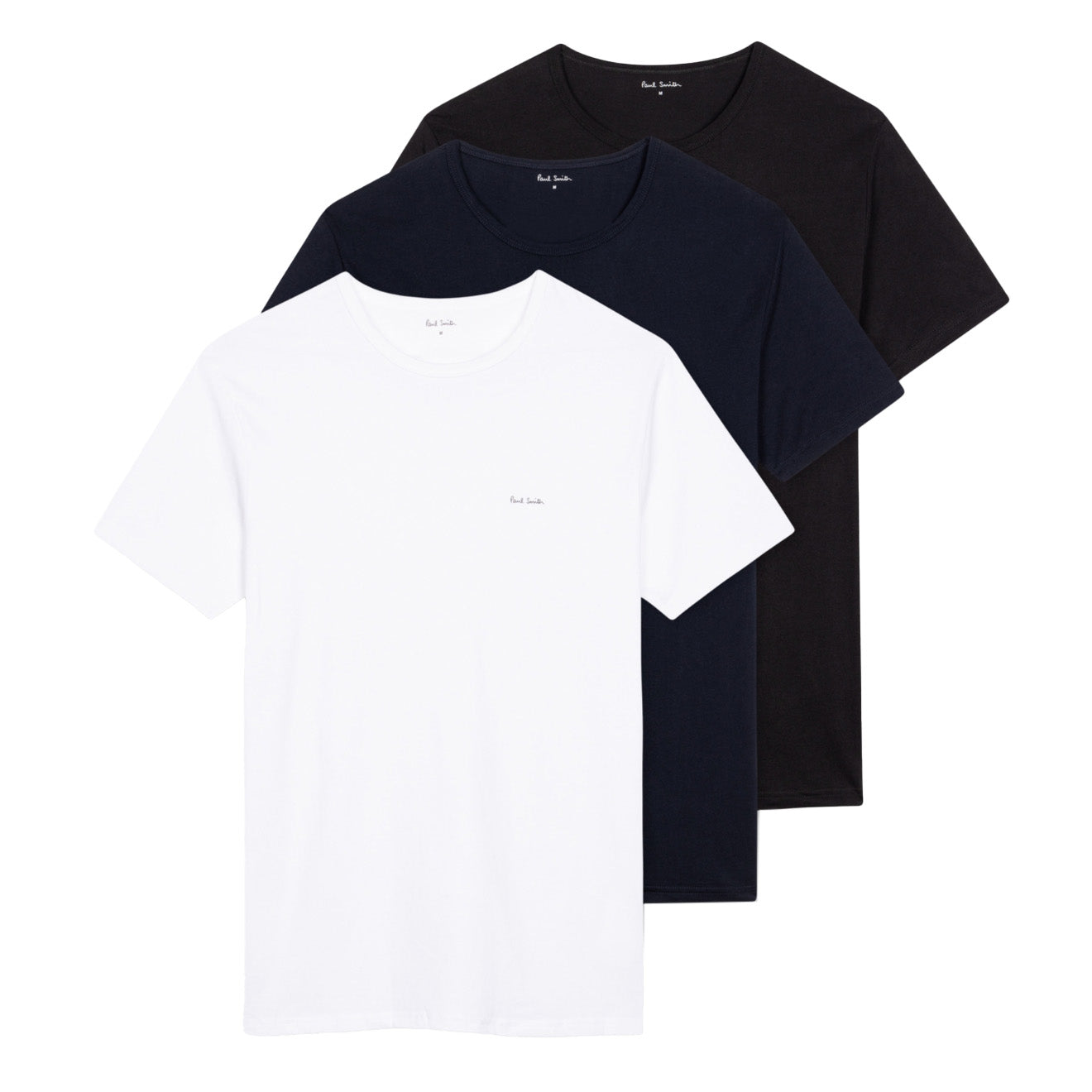Paul Smith Organic Cotton Logo Lounge T-Shirts Three Pack White / Black / Navy
