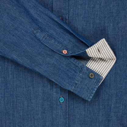 Paul Smith Mens Tailored-Fit Rinse Denim Shirt Rinse Denim