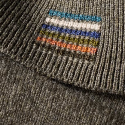 Paul Smith Merino Wool Long-Sleeve Polo Shirt Khaki Green