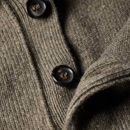 Paul Smith Merino Wool Long-Sleeve Polo Shirt Khaki Green