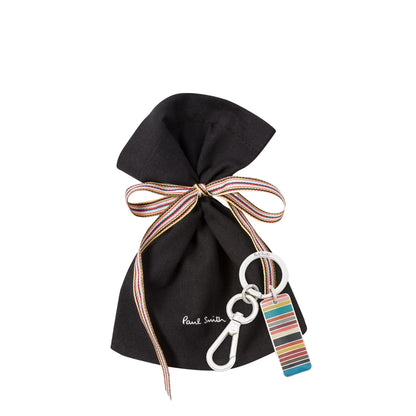 Paul Smith Metal Keyring Tab Signature Stripe - The Sporting Lodge
