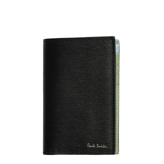 Paul Smith Mini Stripe Leather Billfold Wallet Black - The Sporting Lodge