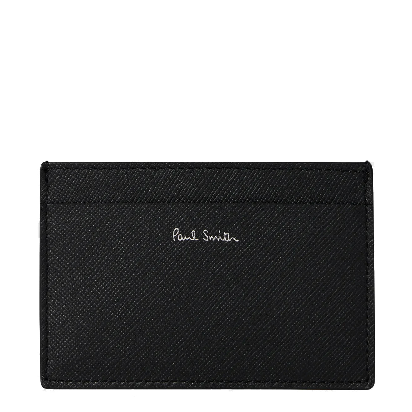 Paul Smith Mini Stripe Print Leather Card Holder Black - The Sporting Lodge